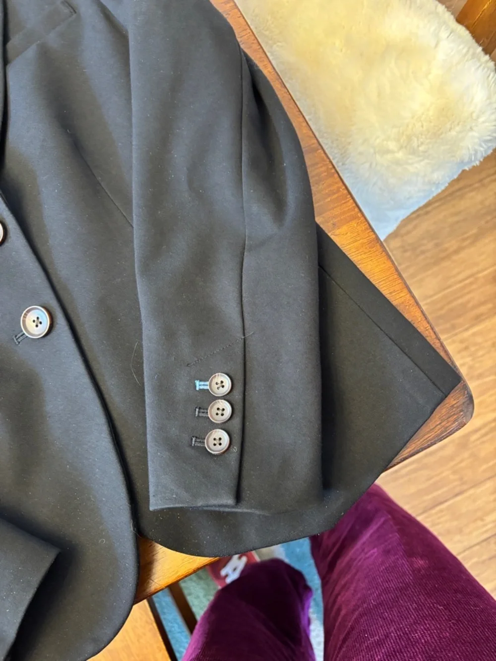 Boden Black Tailored Women's Blazer with Polka Dot Lining size 12 NWOT